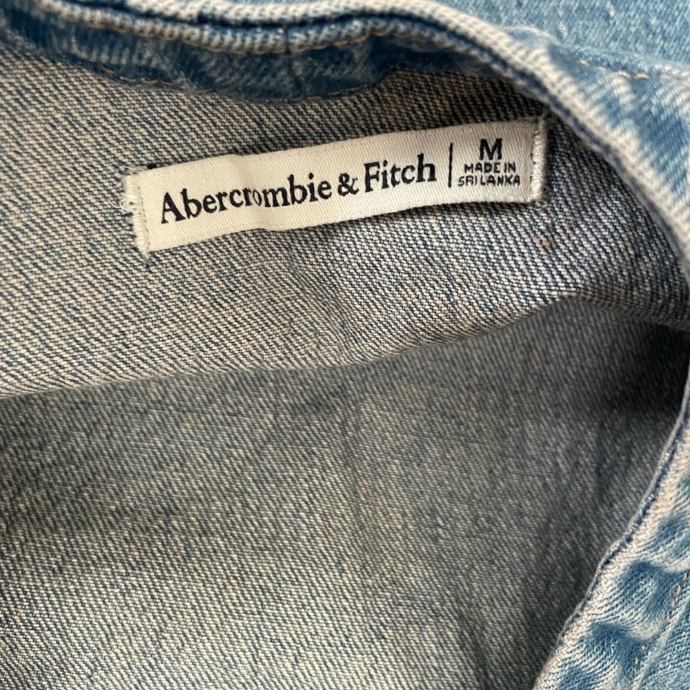 Abercrombie & Fitch Blue Denim Eyelet Scallop Hem Top - Picture 8 of 8